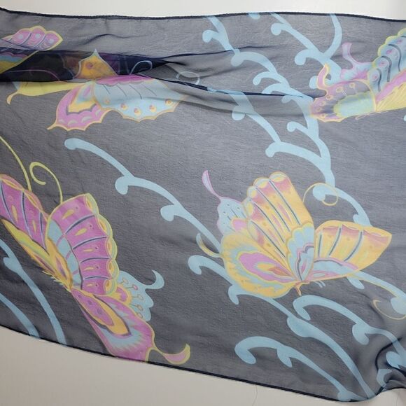 Sheer Butterflies Oblong Scarf - Picture 4 of 6